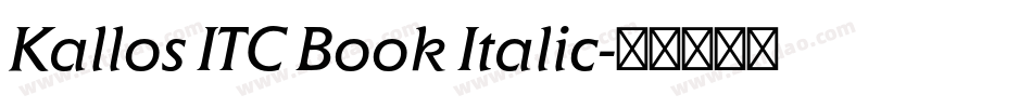 Kallos ITC Book Italic字体转换